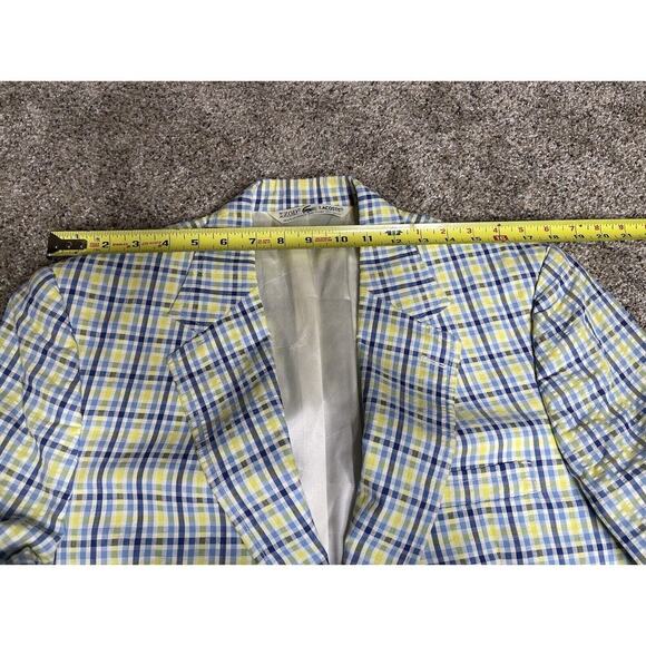 Vintage IZOD Lacoste Men's Plaid Sport Coat Blazer - Size 40R Green Blue - Picture 7 of 7
